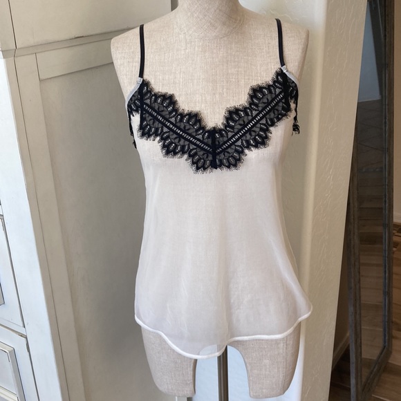 Josie Natori S mesh lace accent camisole - Picture 1 of 7